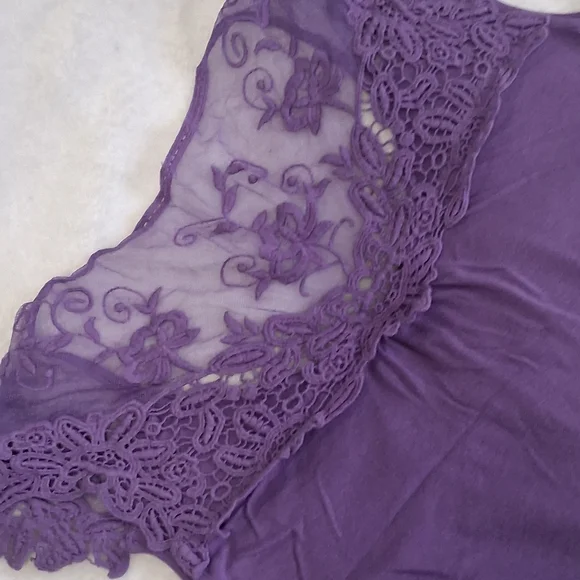 a.n.a Lavender Lace Detail Blouse - Picture 6 of 6